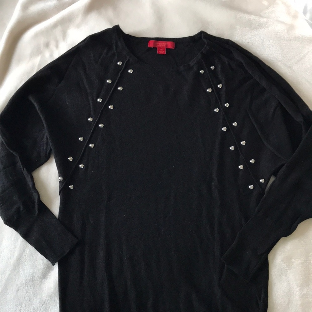 Black, cold shoulder sweater, like new!